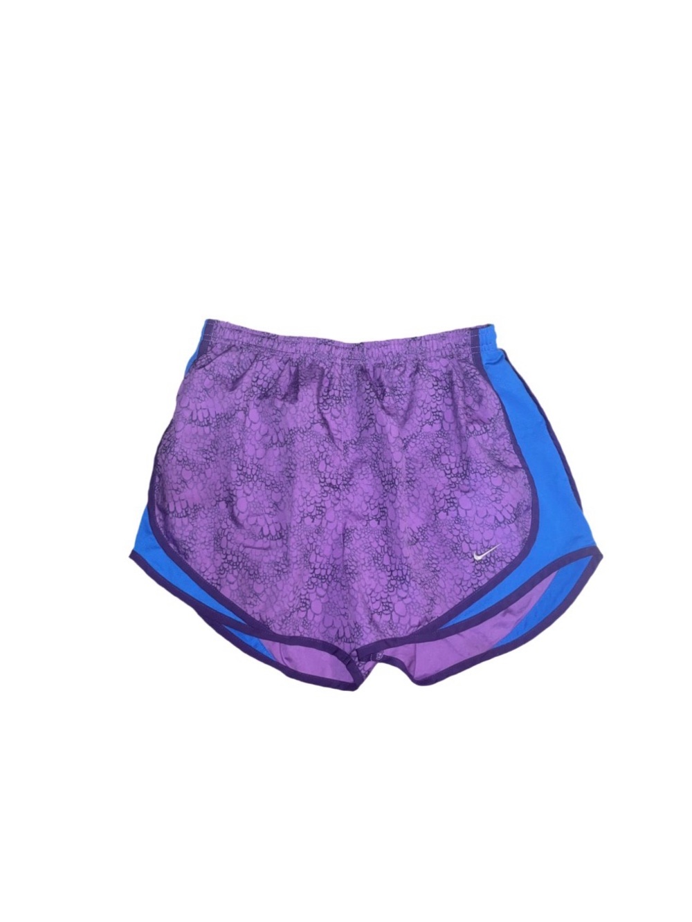 Nike Dri-FIT Women's Purple/Blue Snakeskin Lined Running Shorts Drawstring Sz M
